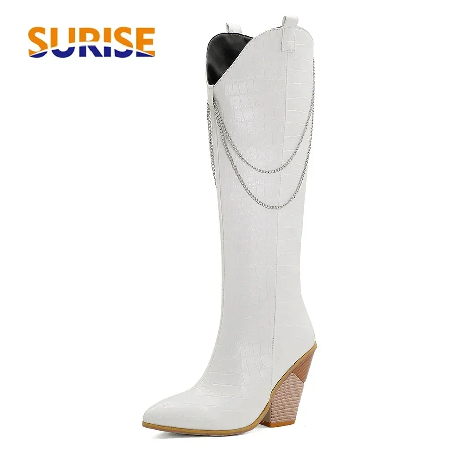 Riding Boot Short - ผู้หญิง Western เข่ารองเท้าบูทสูงสีดําสีน้ําตาล Snakeskin รองเท้าส้นสูง Club