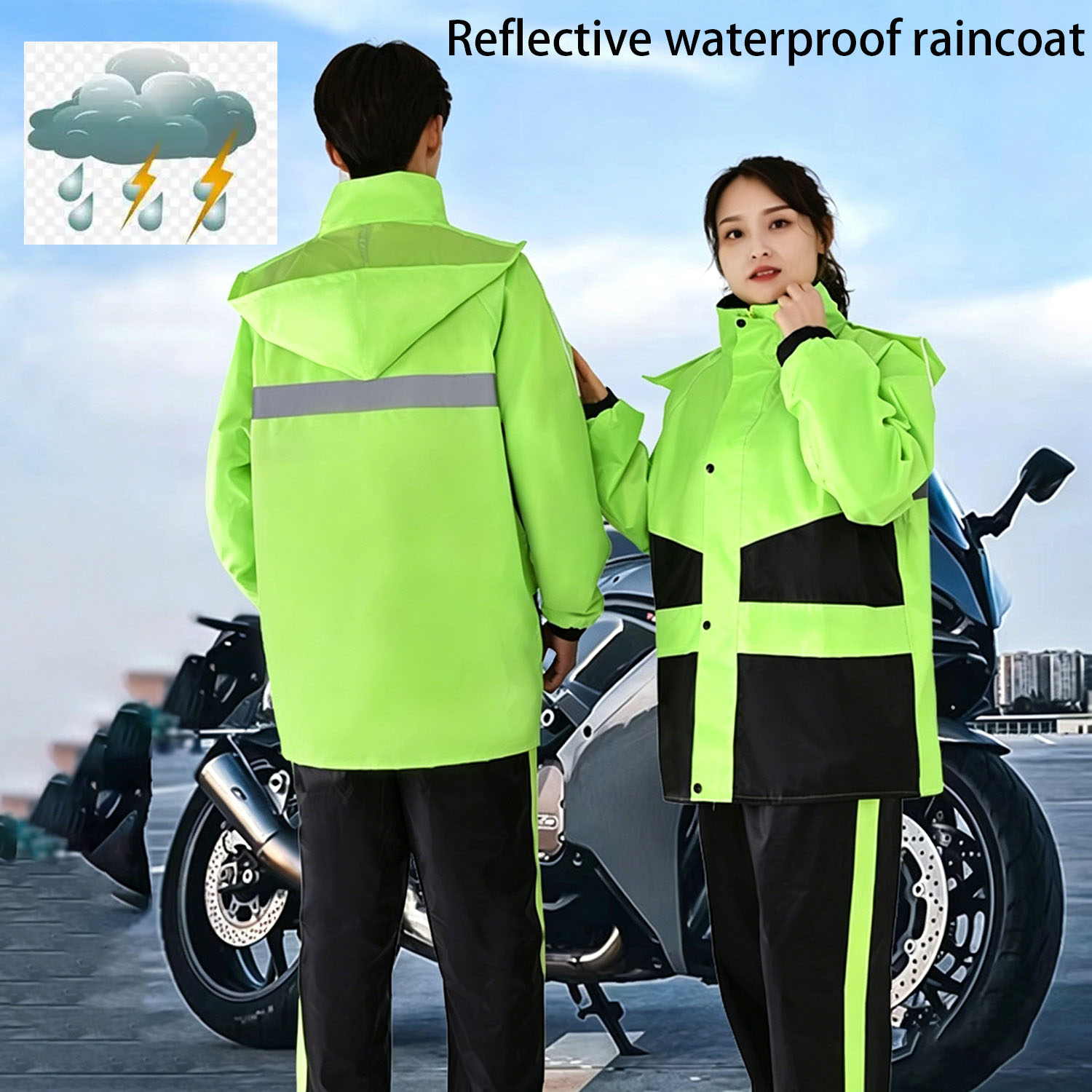 Motorcycle Gear Jacket Women - ชุดเสื้อกันฝนสำหรับขี่มอเตอร์ไซค์ ผู้ชาย ผู้หญิง ชุดกันฝนกันน้ำ เสื้อกันฝนสะท้อนแสง ชุดกันฝนสำหรับทำงาน