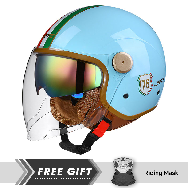 สินค้าใหม่คลาสสิกสีฟ้าเปิดหน้า - Motorcycle Gear Store บทวิจารณ์และราคา