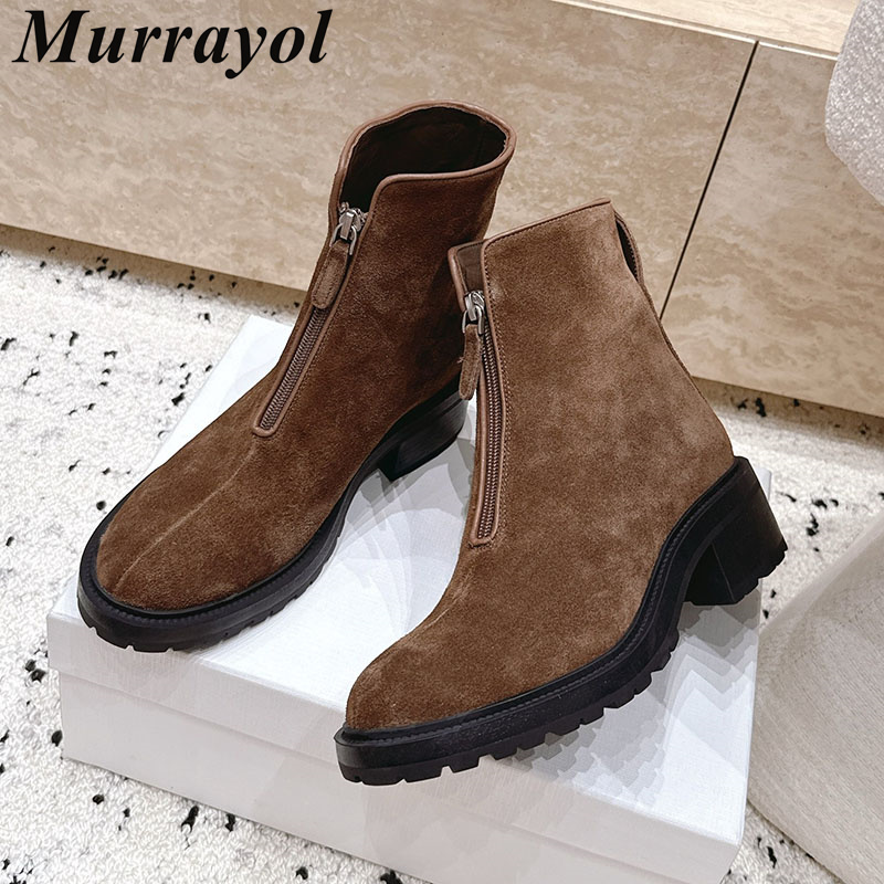 รองเท้าบูทสั้นส้นสูงหนังวัวแบบ - Riding Boot Short บทวิจารณ์และราคา
