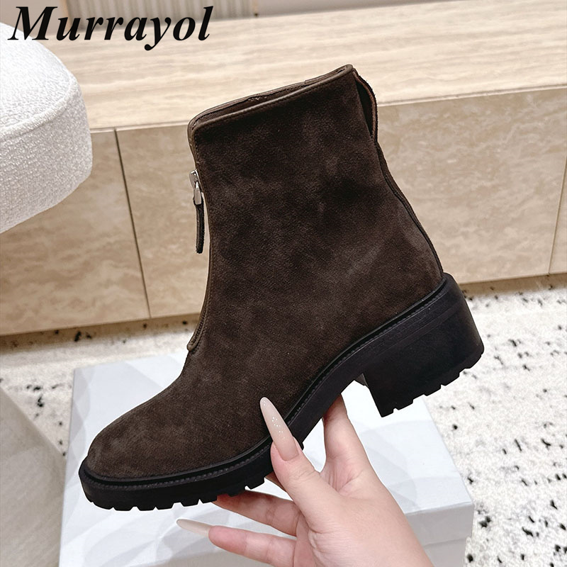 รองเท้าบูทสั้นส้นสูงหนังวัวแบบ - Riding Boot Short บทวิจารณ์และราคา