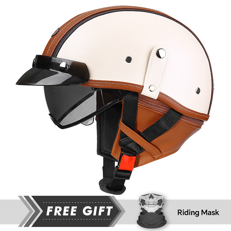 ผู้ใหญ่ Retro หมวกกันน็อคครึ่ง - Motorcycle Gear Store บทวิจารณ์และราคา